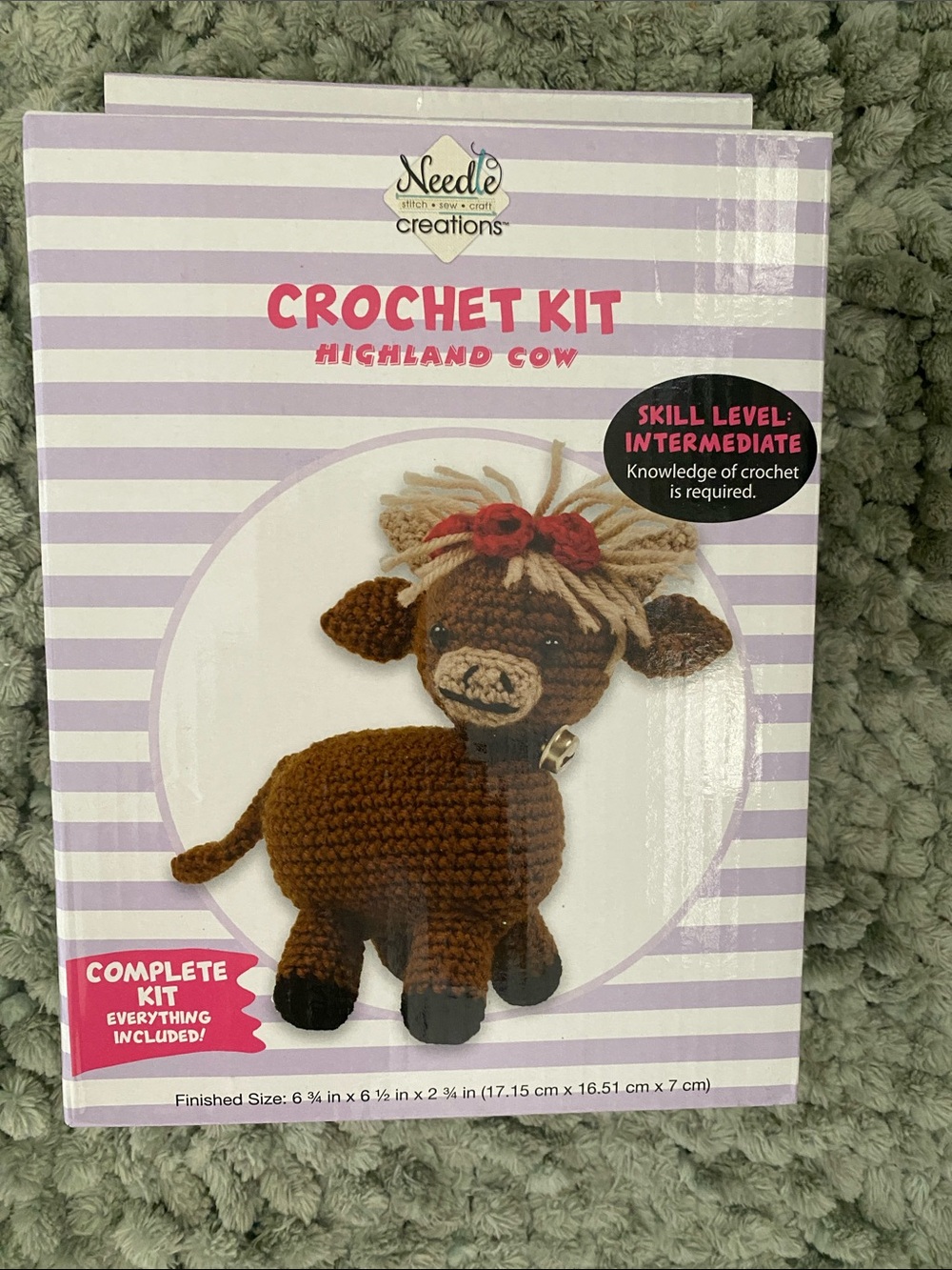Needle Creations Brown and Cream Crochet Kit Highland Cow